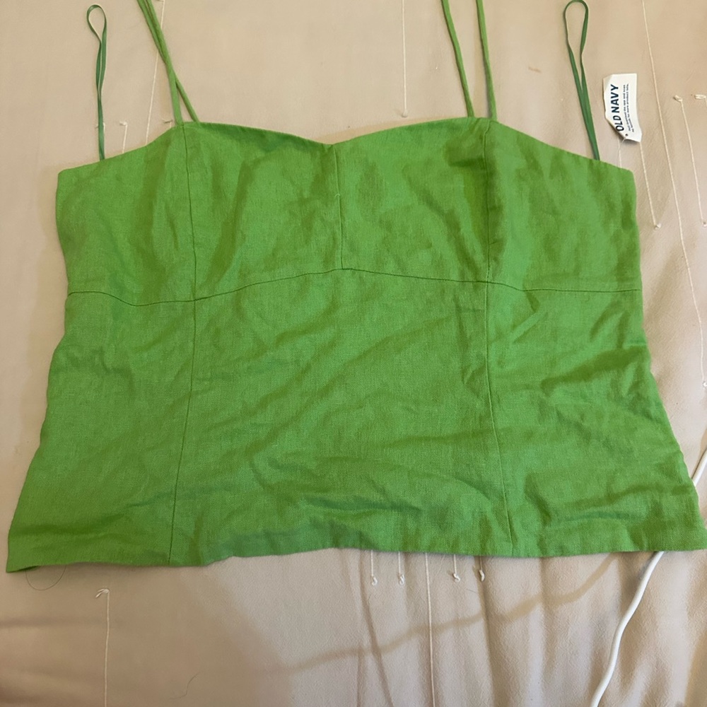 Green Fitted Crop Camisole
